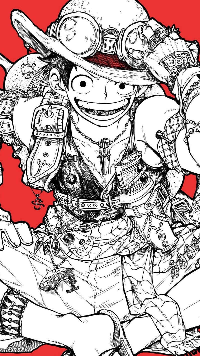 800x1423 Luffy Smile, luffy smile sketch, smile, sketch, anime, HD phone wallpaper