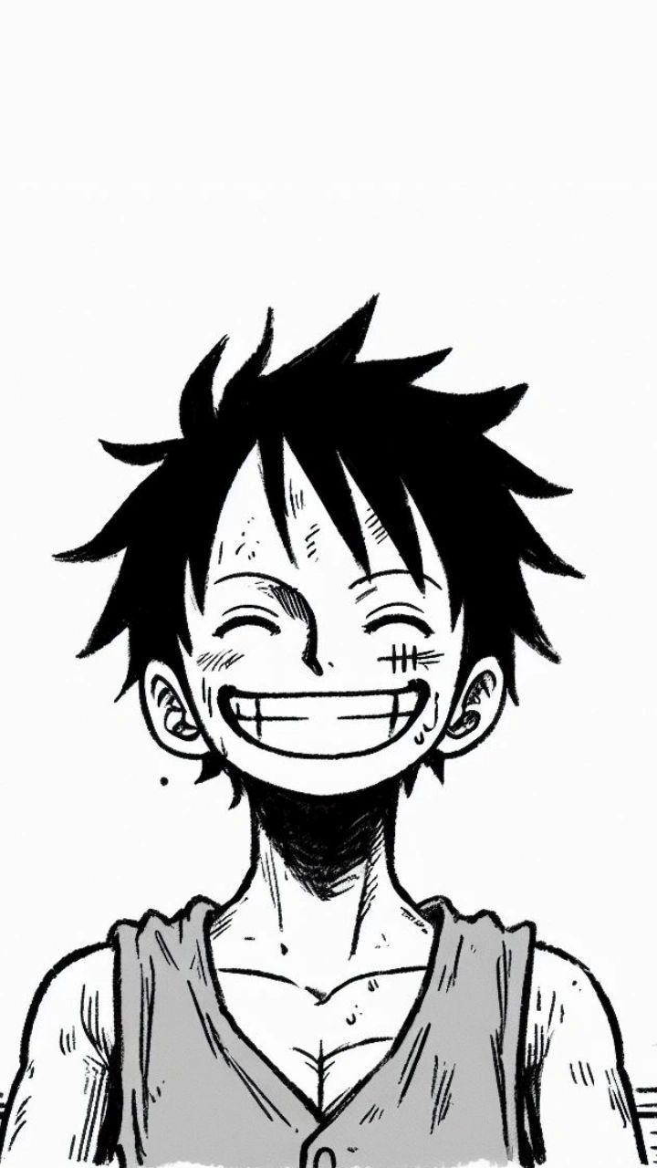 720x1280 Anime black and white one piece. Anime luffy art, One piece characters black and white, One piece wallpaper