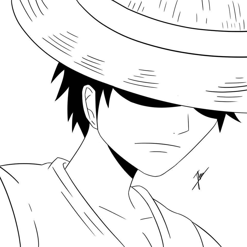 960x960 Luffy Drawing Wallpaper