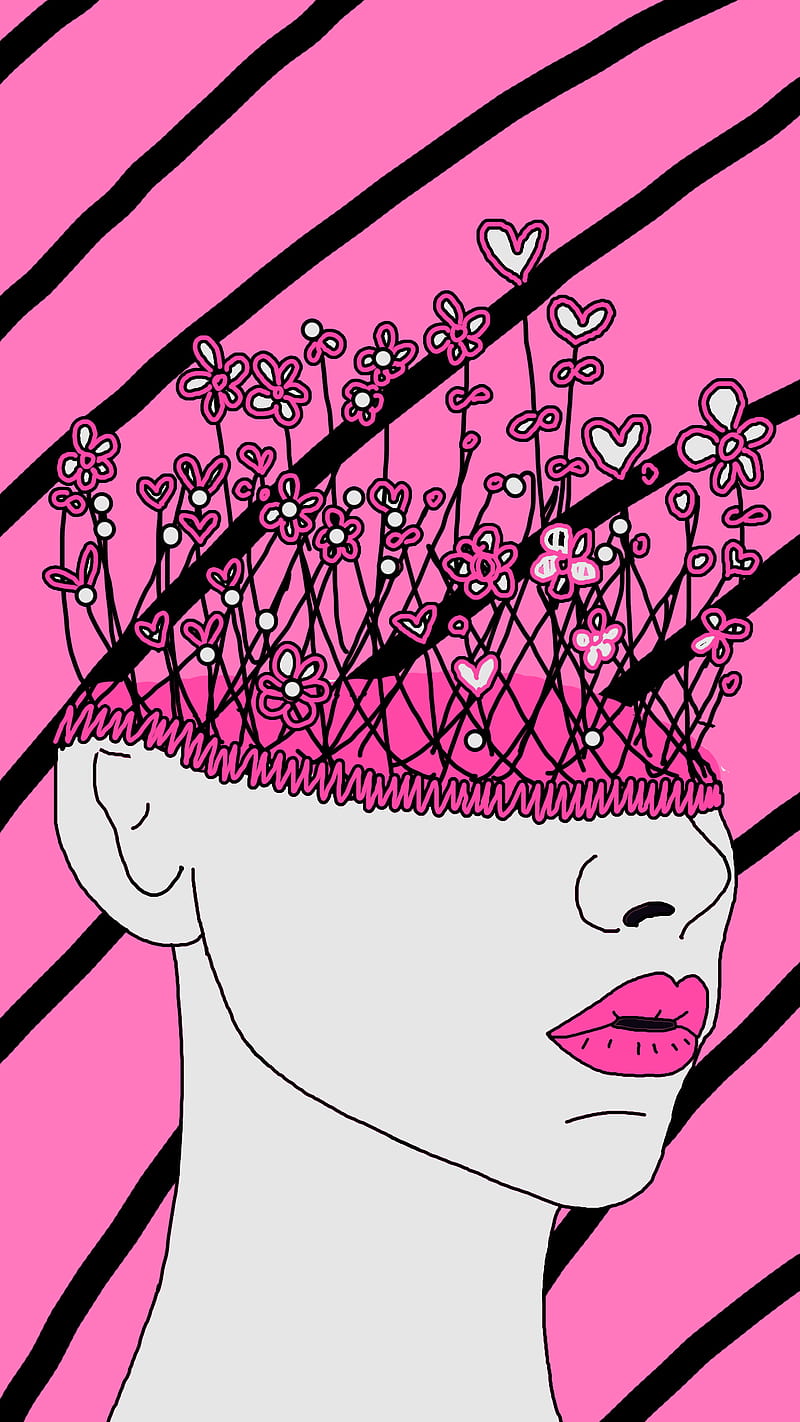 800x1422 Beautiful mind, head, mental health, mental health day, pink, pink color, pink lover, HD phone wallpaper