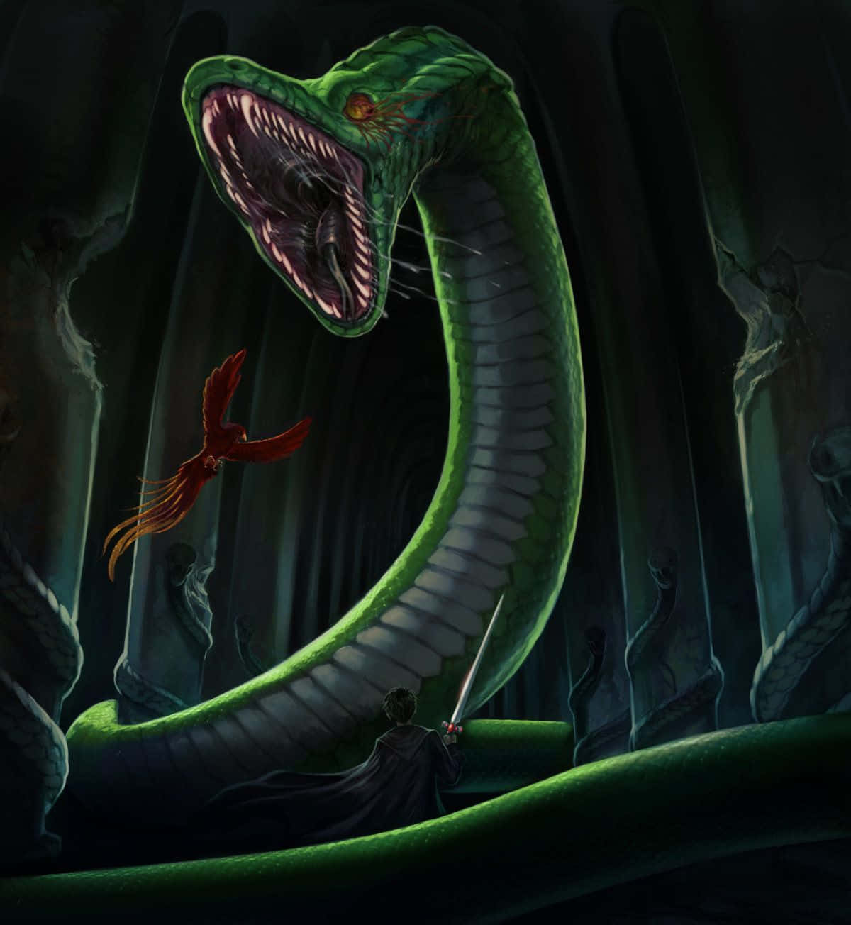 1200x1304 Download The Basilisk, a monstrous serpent, lurking in the pipes of Hogwarts Potter Universe Wallpaper