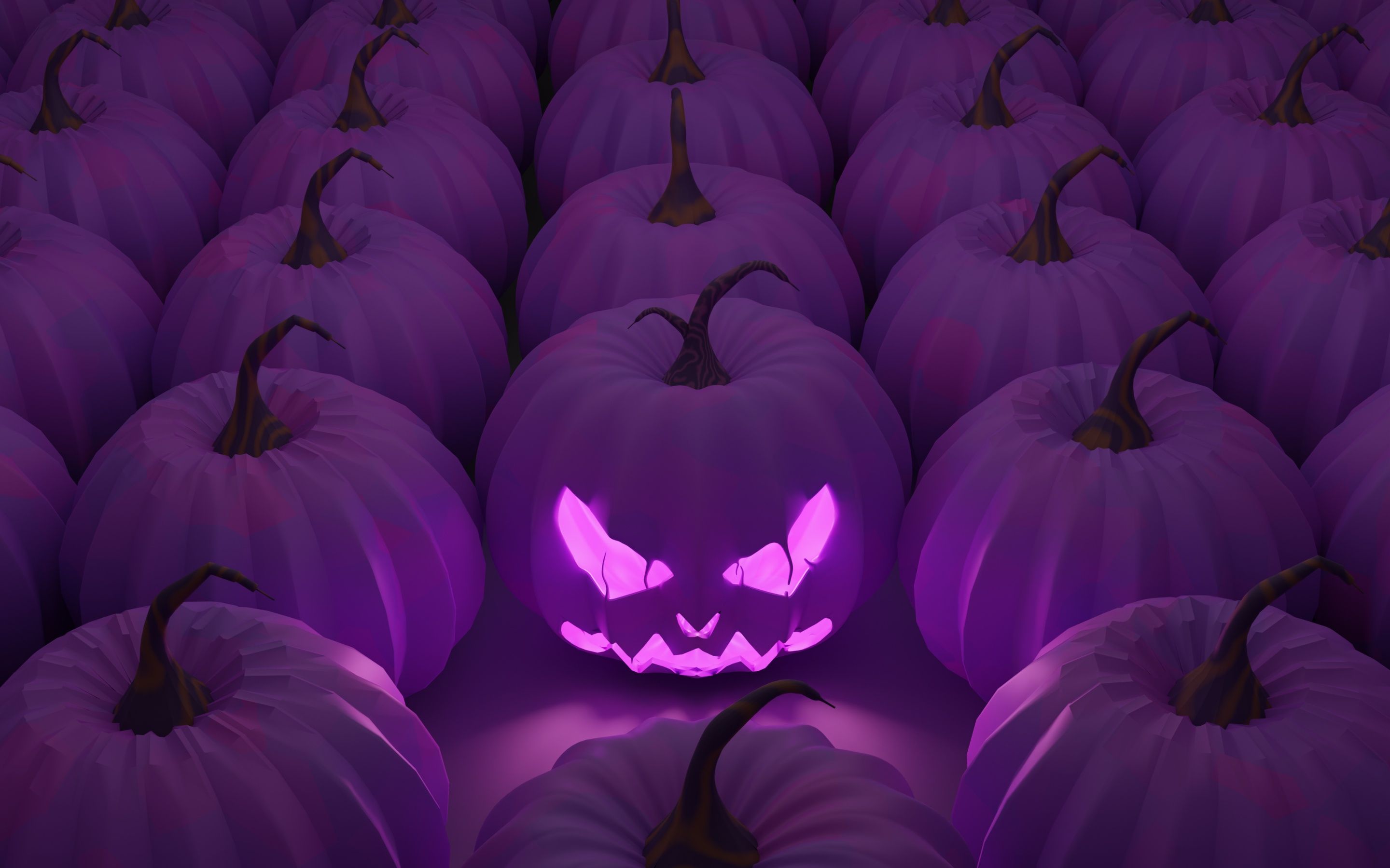 2880x1800 Halloween Pumpkin Wallpaper 4K, Purple aesthetic, Purple pumpkins