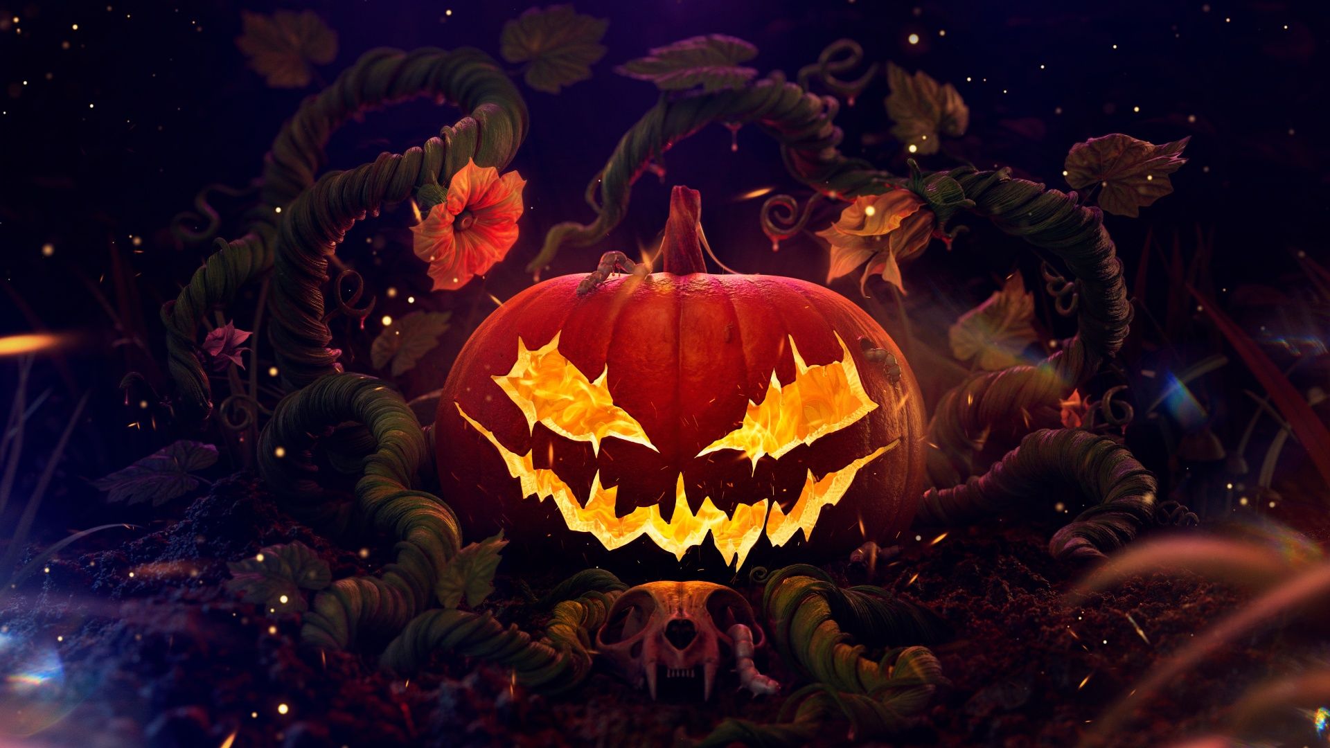 1920x1080 Halloween Pumpkin Wallpaper 4K, Surreal, Scary, 5K, 8K