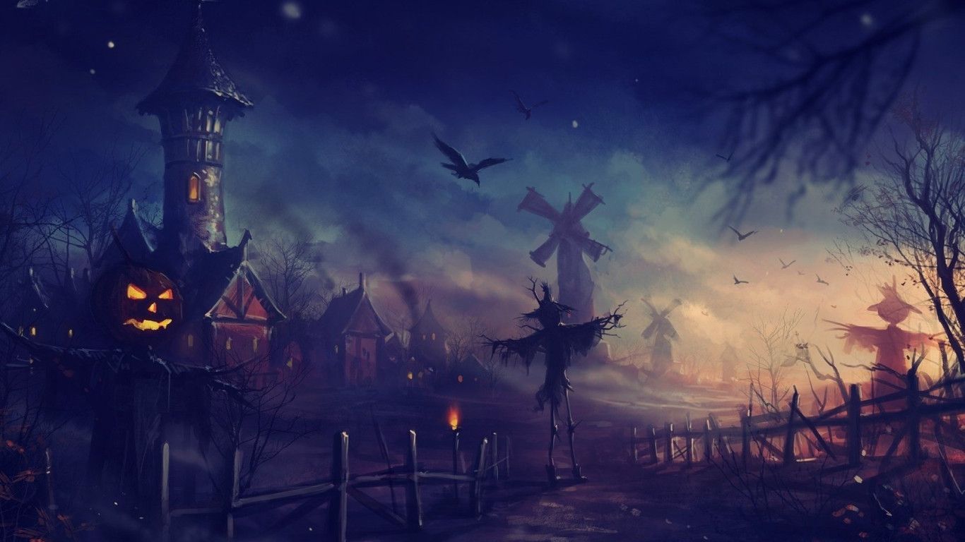 1366x768 Halloween Background Amazing HD Wallpaper 14391