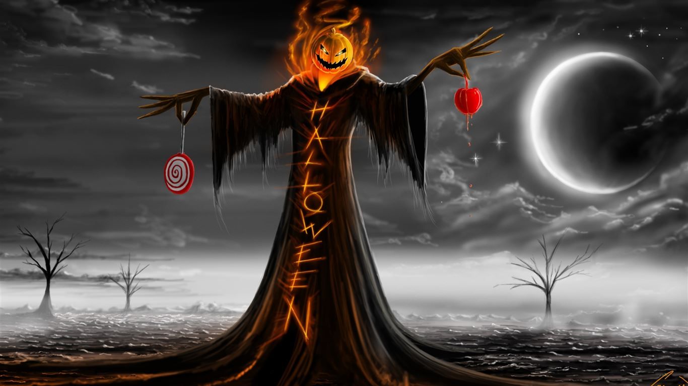 1366x768 Halloween MacBook Air Wallpaper Download