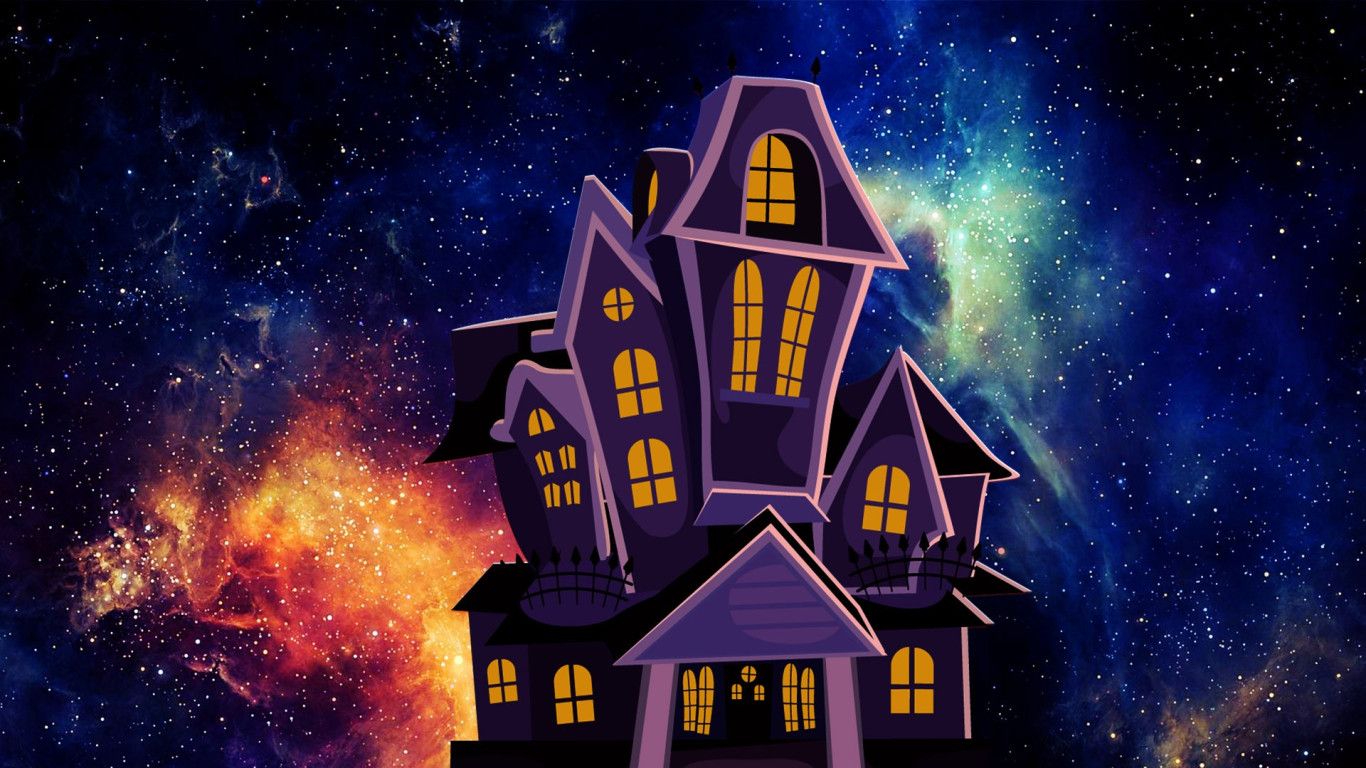 1366x768 Halloween House Wallpaper HD 34729