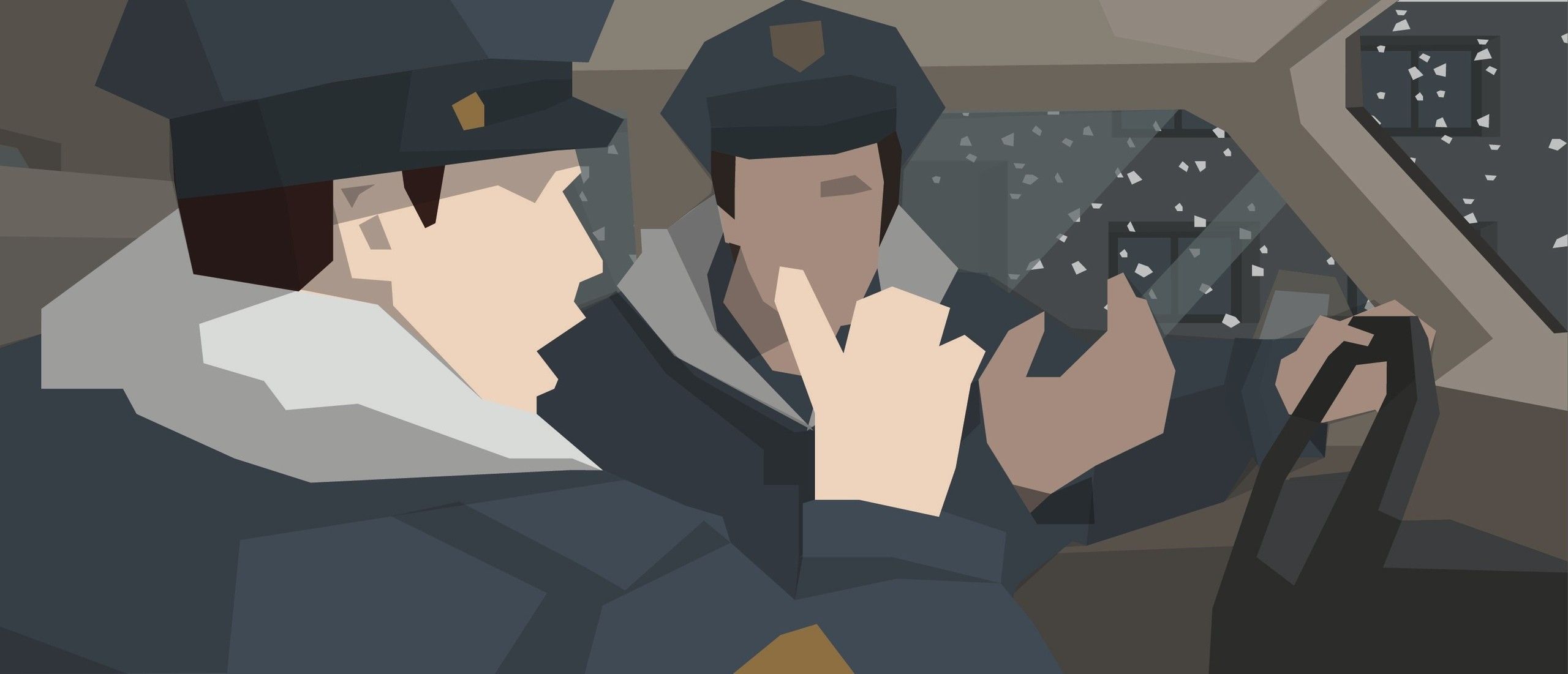2560x1101 Грустная реальность. This is the police
