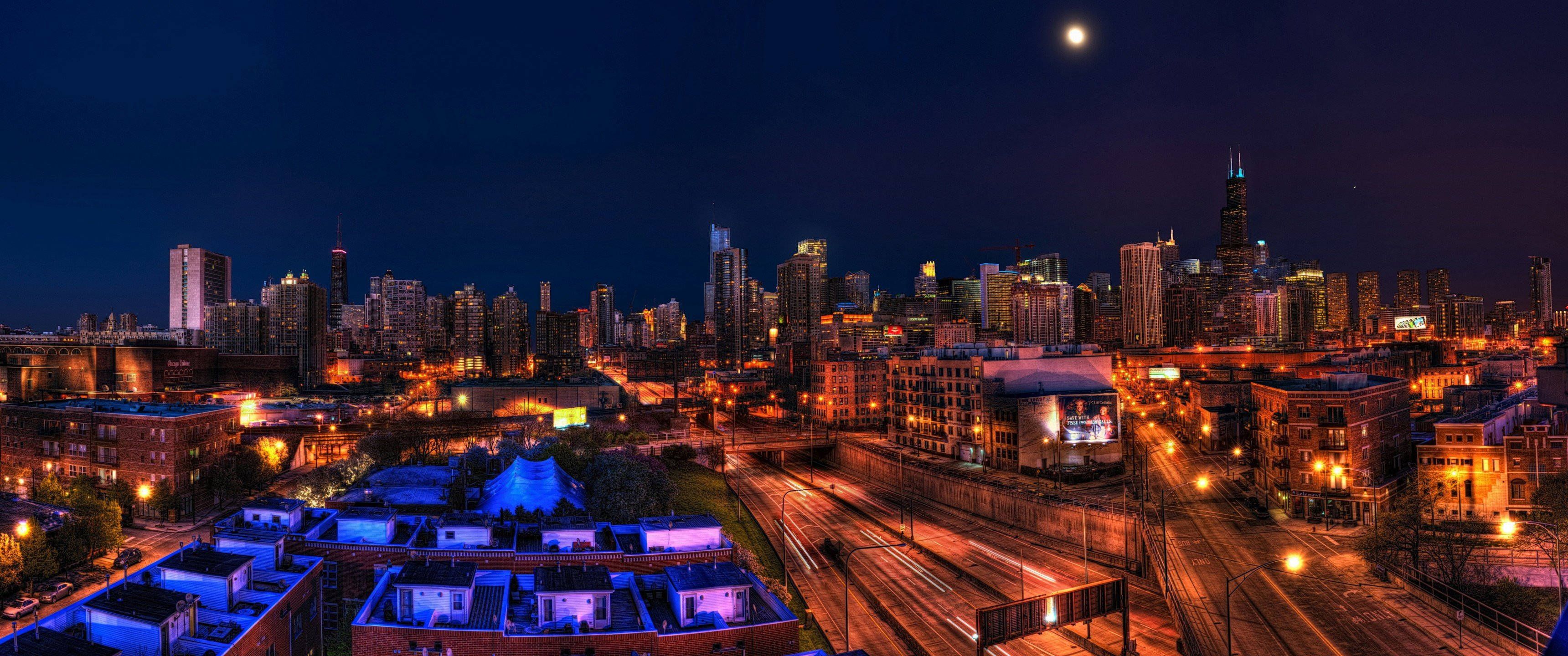3440x1440 Download 3440x1440 City Of Chicago Ultrawide Shot Wallpaper