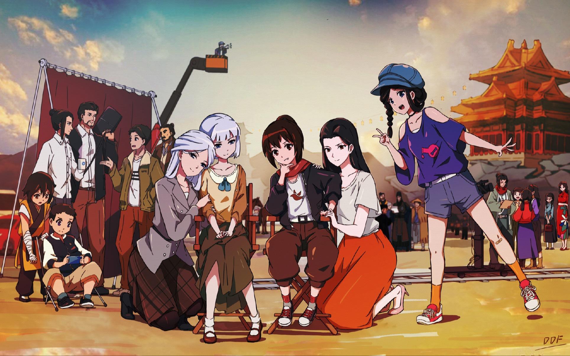 1928x1205 Creator DDF Drew the Feng Ling Yuxiu Characters as Actors on a Set. How Many Do You Recognize? (Source Link in Comments)