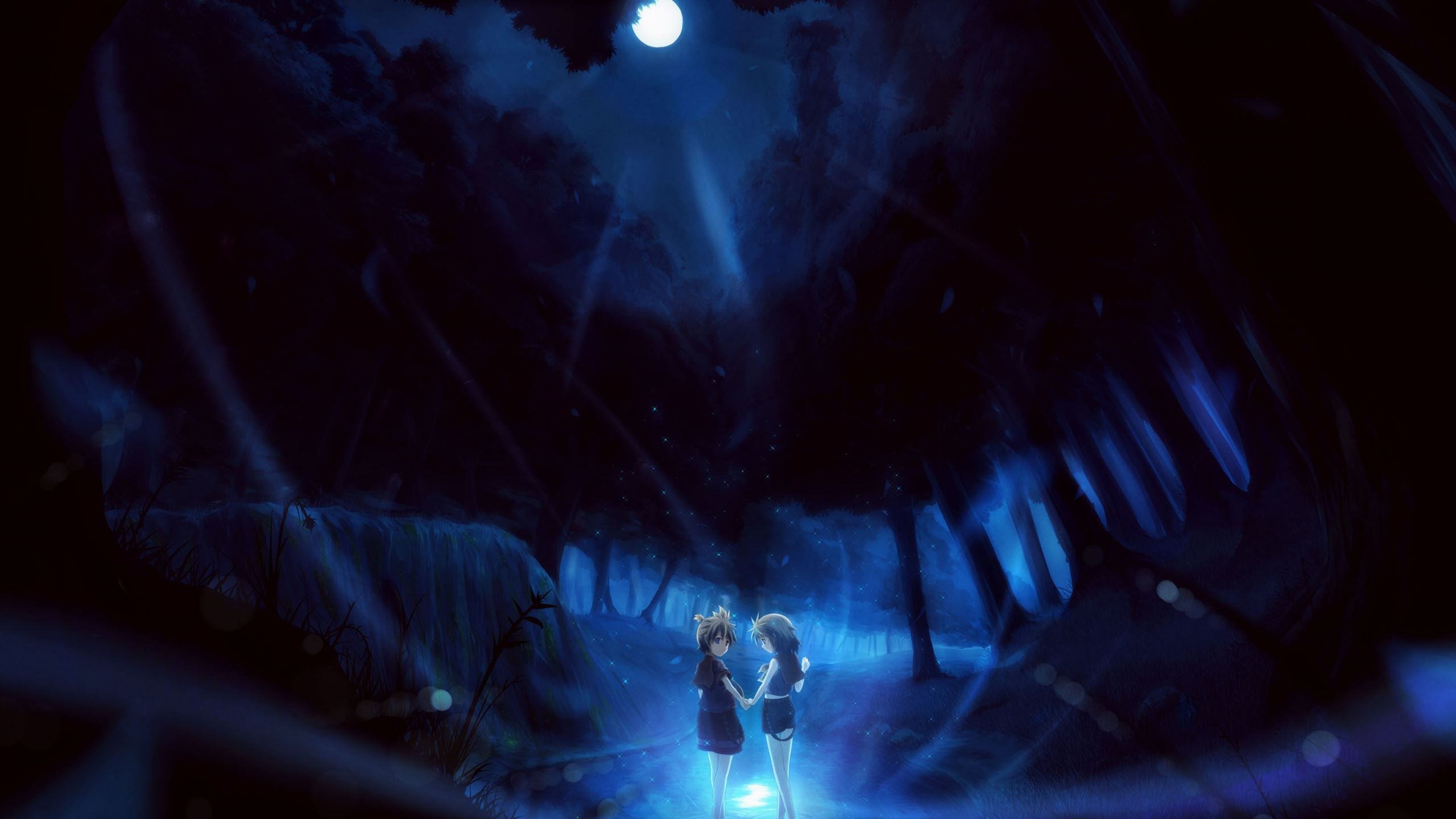 2560x1440 Night Anime MacBook Air Wallpaper Download