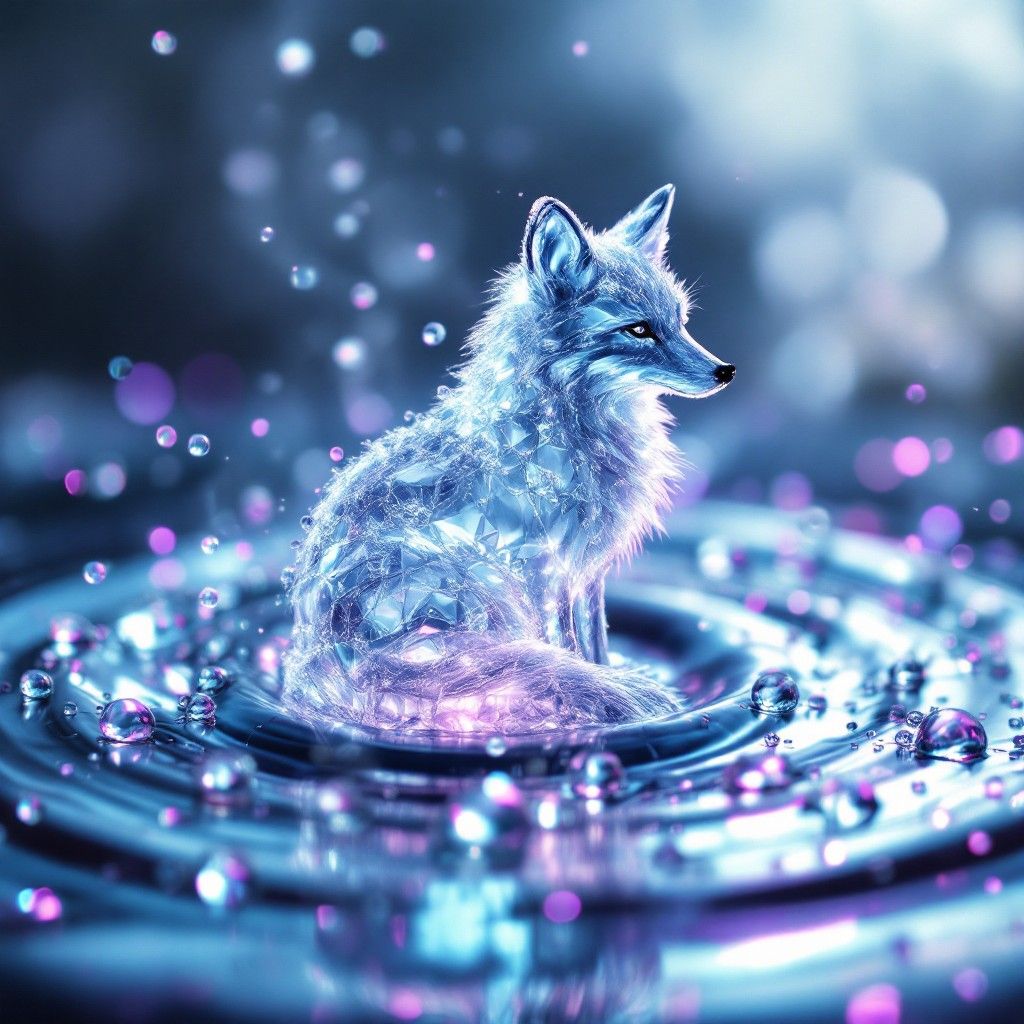 1024x1024 Download Mystical Water Fox Image, Spirit, Water