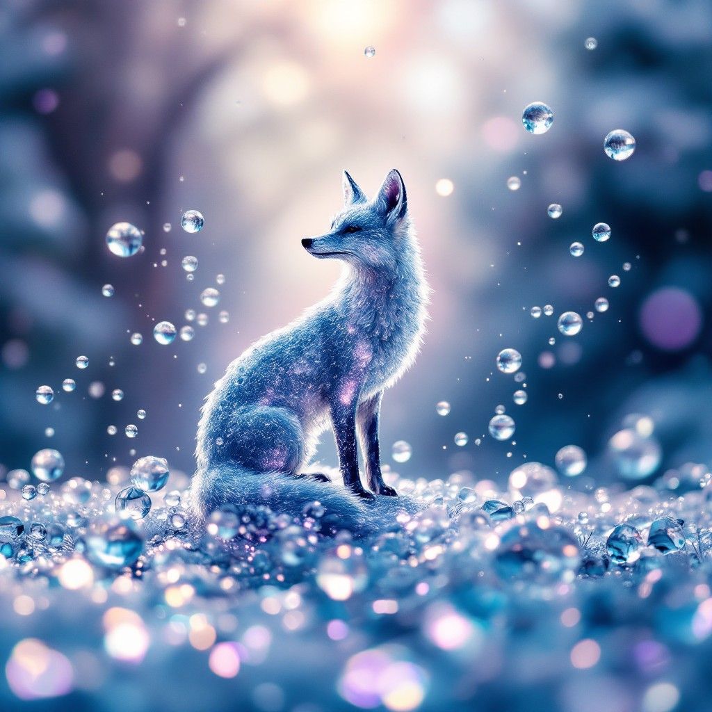 1024x1024 Download Mystical Water Fox Image, Ethereal, Mystical