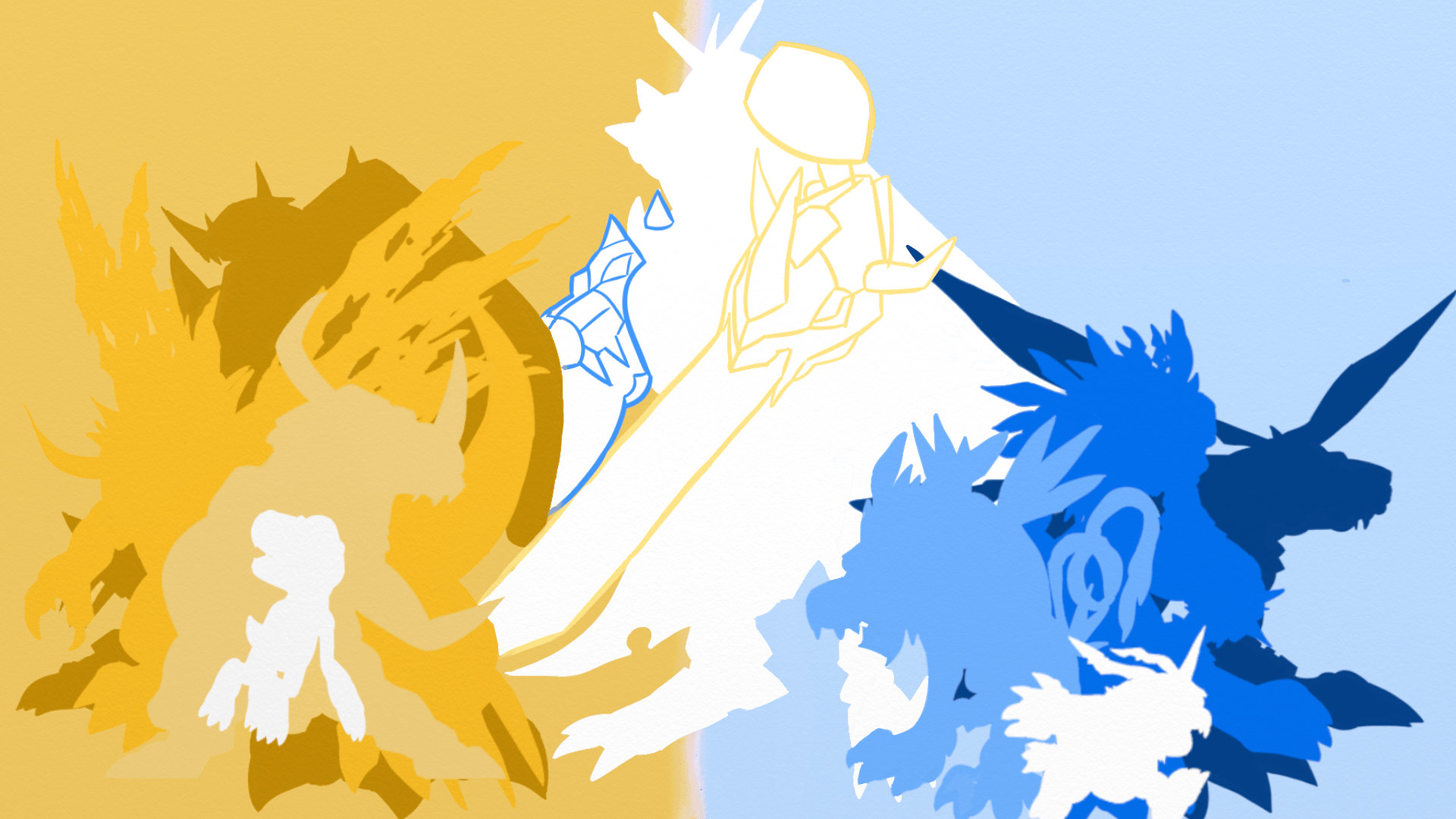1920x1080 Minimalist Omegamon (Quality might be bad, will most likely remake in the future)