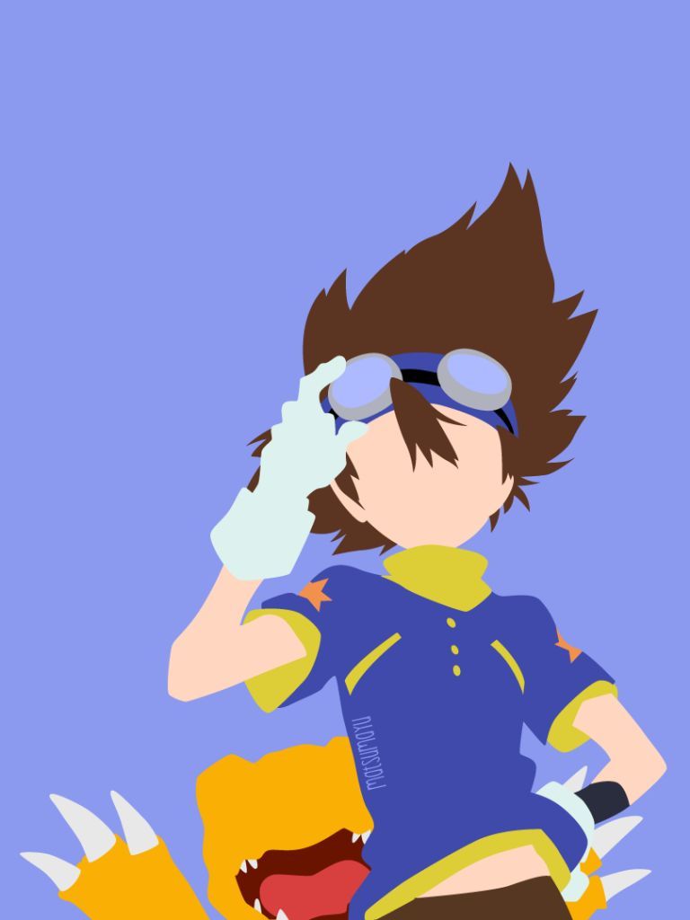 768x1024 Phone wallpaper: Agumon (Digimon), Anime, Digimon, Minimalist, Taichi Yagami 1154885