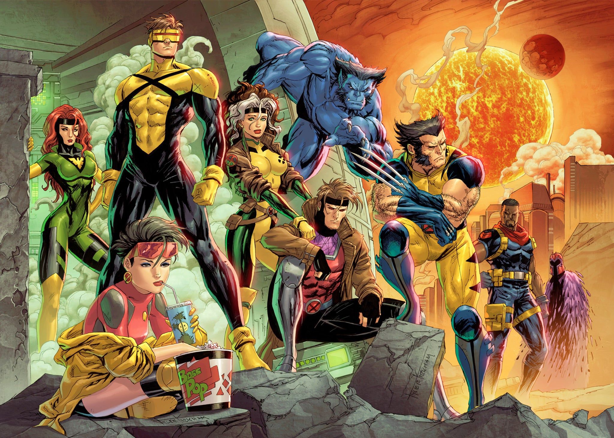 2048x1463 Jim Lee Homage X Men 2 Part Connecting Set