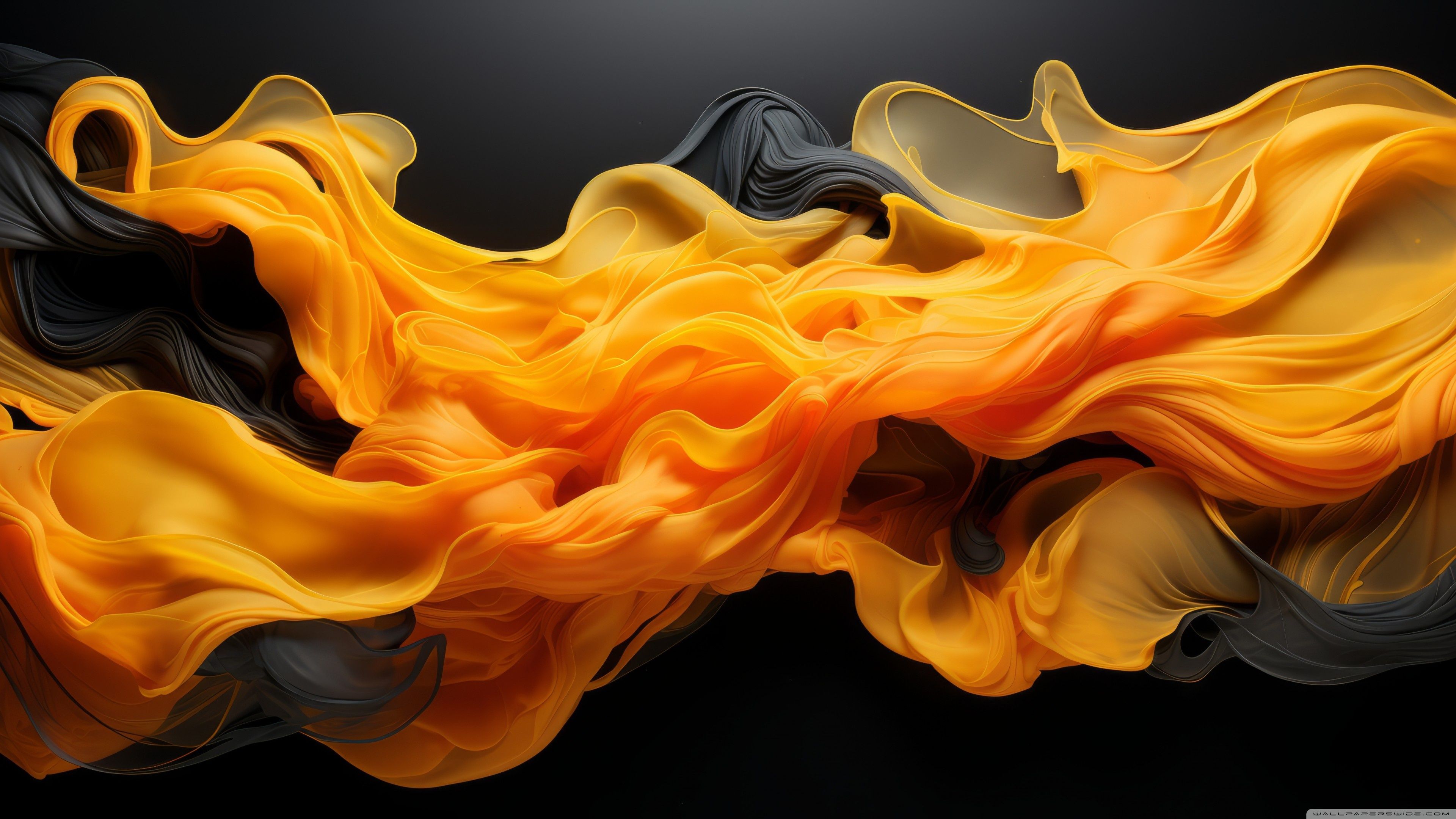 3840x2160 Black Orange Yellow Abstract Art 4K UHD Wallpaper for UltraHD Desktop and TV : Widescreen and UltraWide Display : Dual and Triple Monitor : Smartphone and Tablet Devices