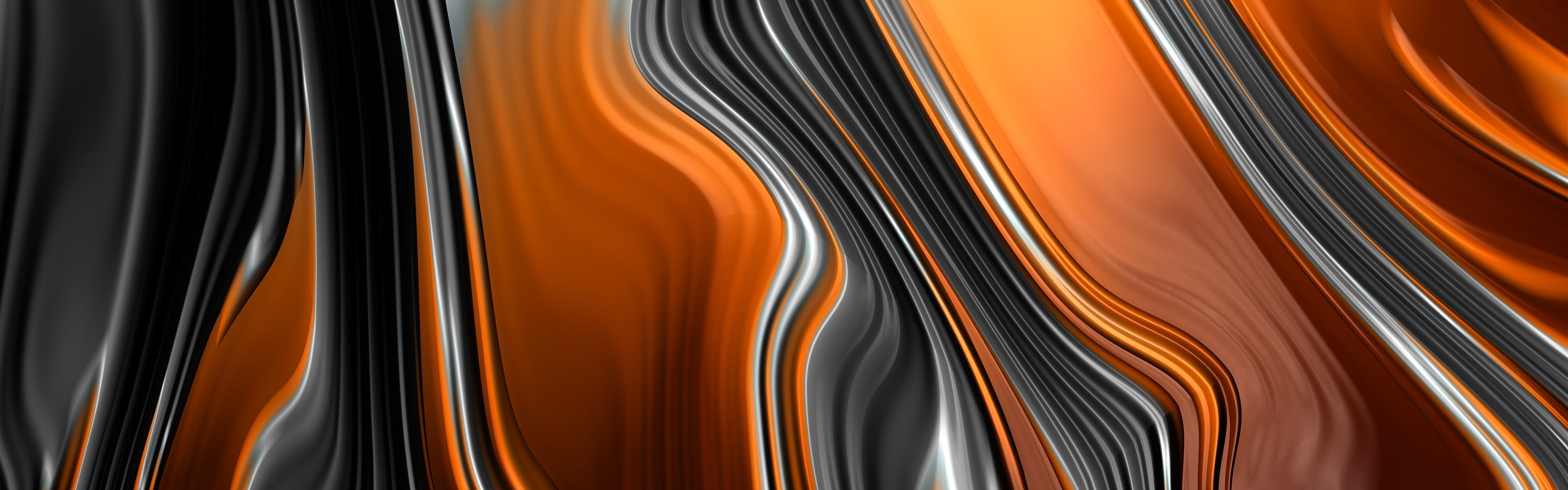 3840x1200 Wallpaper Abstract fractal graphics, orange and black 7680x4320 UHD 8K Picture, Image
