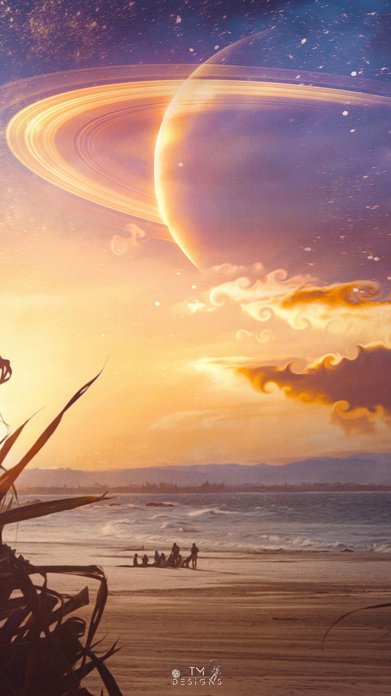 800x1422 Sunset Vibing, chill, chilling, magical, marischabecker, planet, space, tmdesigns, HD phone wallpaper