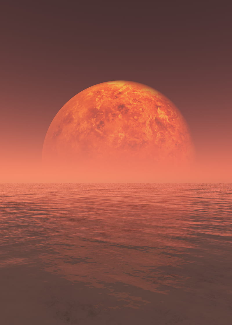 800x1120 Venus, beach, globe, ocean, planet, scifi, sea, sunrise, sunset, HD phone wallpaper