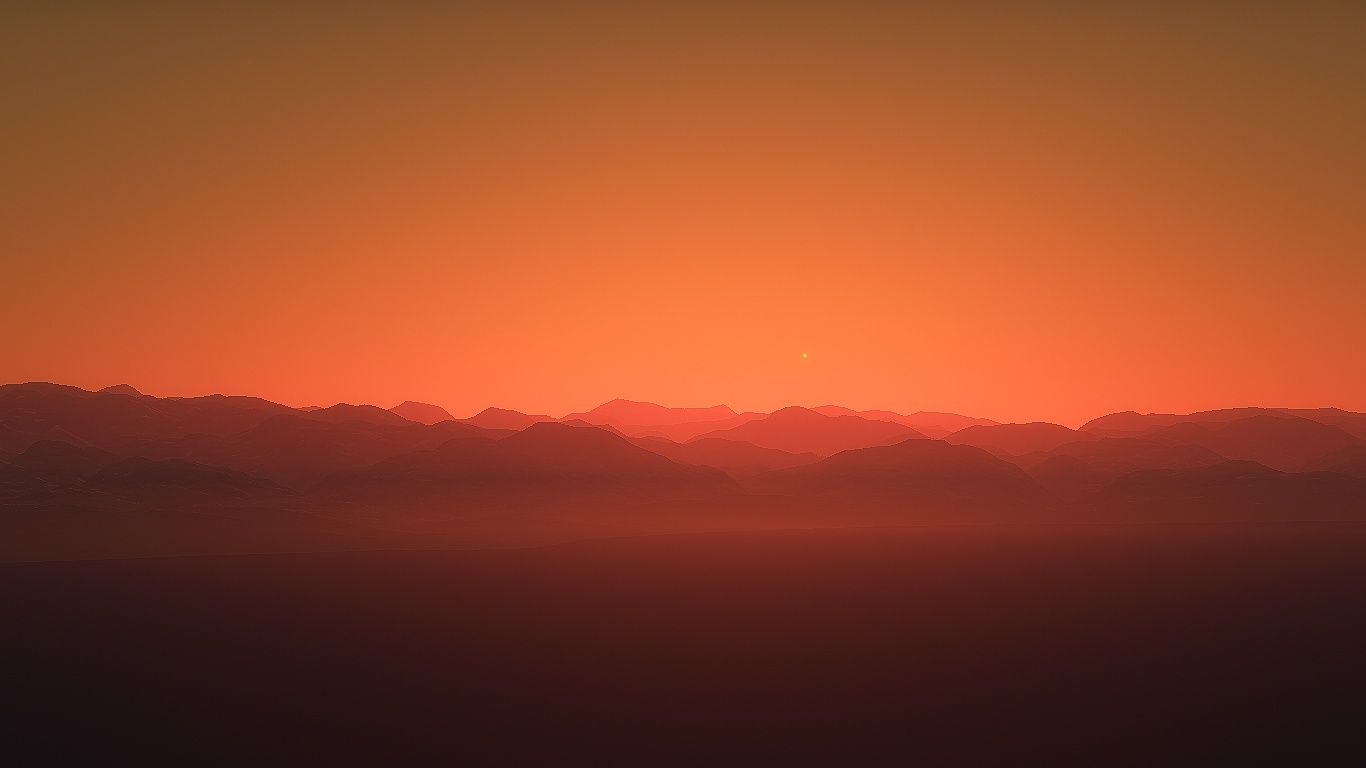 1366x768 The sunset from a cool planet in the Triangulum galaxy!