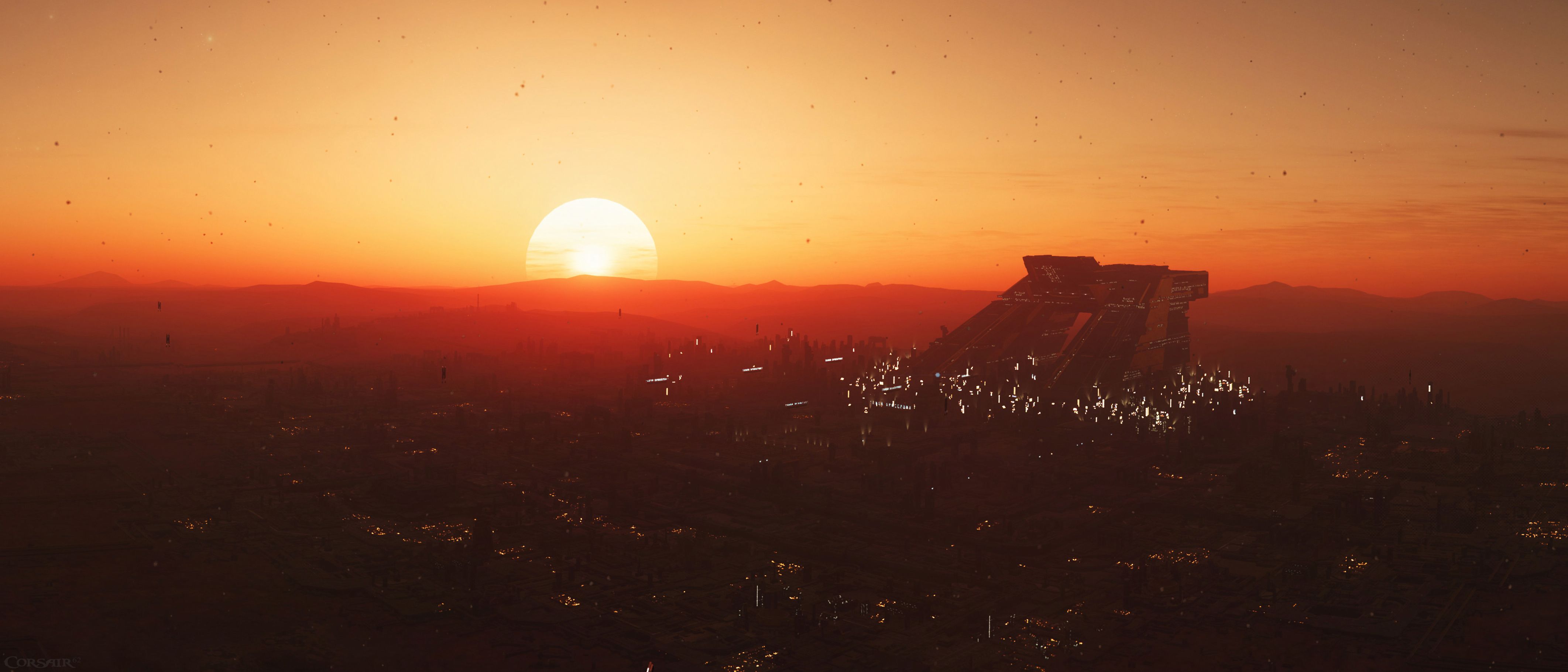 4247x1820 Star Citizen Sunset In Hurston Planet Wallpaper, HD Games Wallpaper, 4k Wallpaper, Image, Background, Photos and Picture