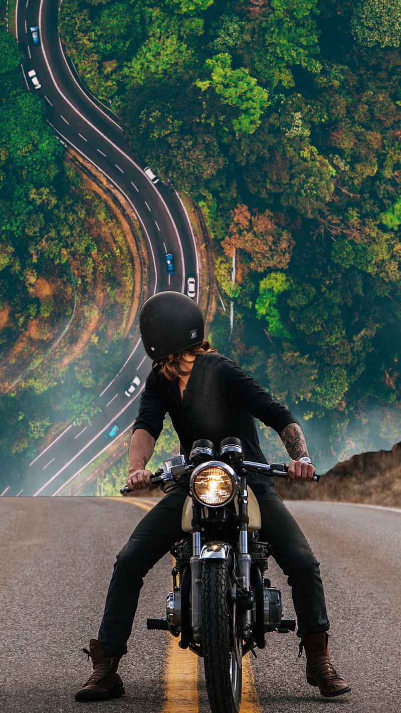 800x1422 HD motorcycle nature wallpaper