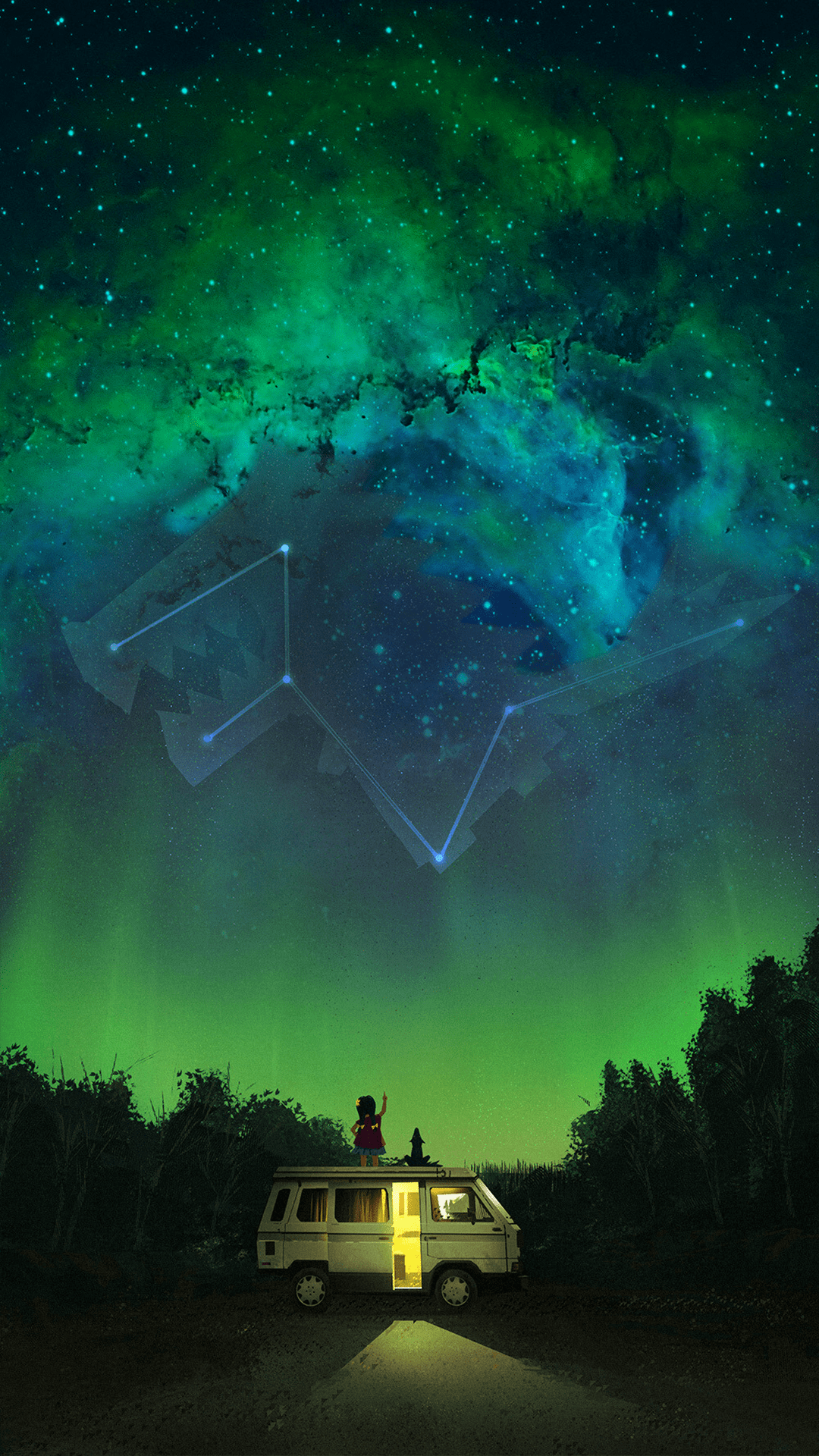 1080x1920 Wallpaper Cool Wellpapper, Green, Aurora, Van, Astronomical Object, Background Free Image