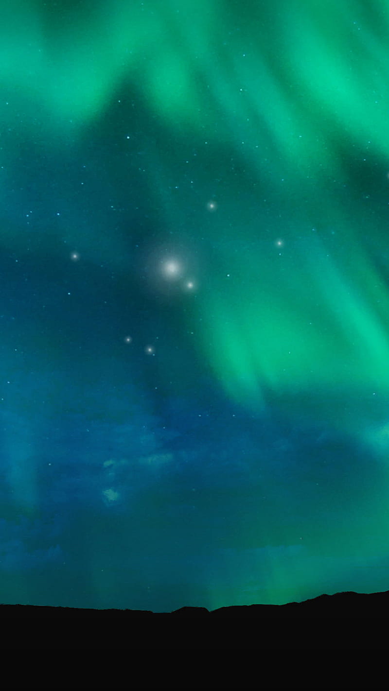 800x1422 Green aurora, aurora, background, blur, blurred, full, lights, nebula, night, HD phone wallpaper