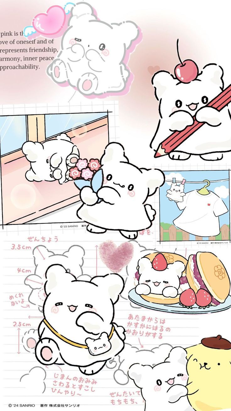 736x1308 Hanamaruobake Wallpaper. Mikimiky drawing reference, How to draw cute hello kitty step by step, iPhone