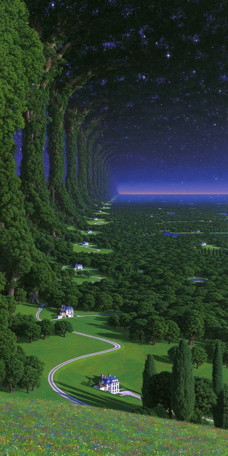 736x1472 Green valley aesthetic background. Surrealism art ideas, Wallpaper phone, Surreal dreamscape