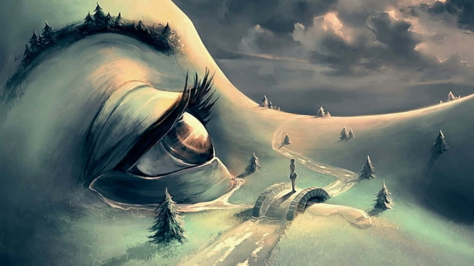 1598x900 Download An imaginative, surrealistic scene Wallpaper