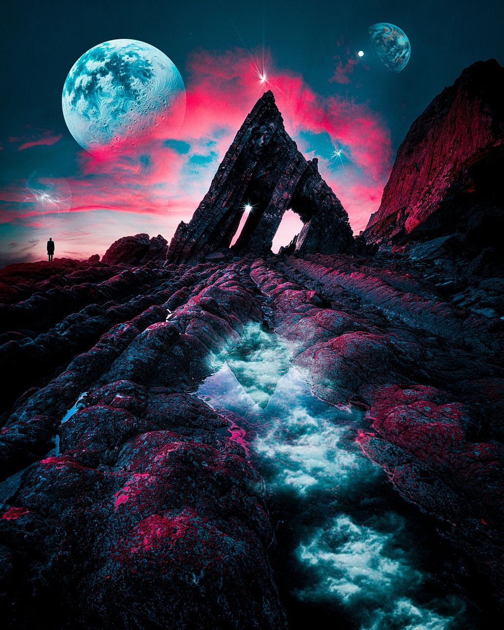 1024x1280 Download Universe Surreal Concept. Royalty Free Stock Illustration Image