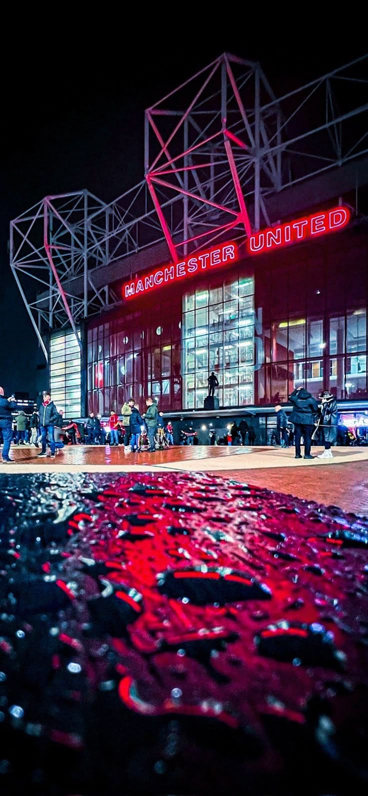 736x1593 Manchester United Trafford at Night. Manchester england wallpaper, Old trafford wallpaper, Estádio old trafford