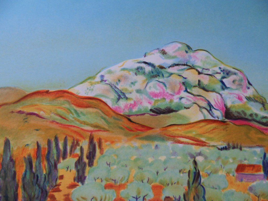 1024x768 Amanda LEAR montagne Sainte Victoire, Lithographie originale signée