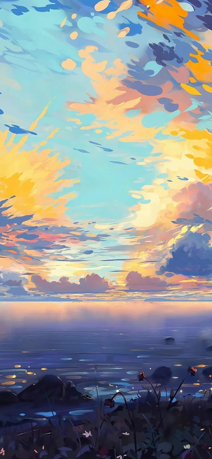728x1576 HD wallpaper: anime, natural scenery