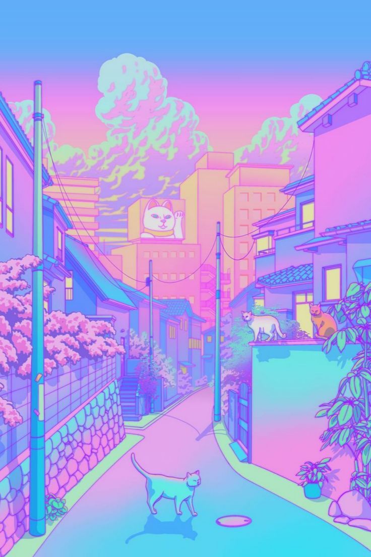 736x1104 Neko City' Poster, picture, metal print, paint