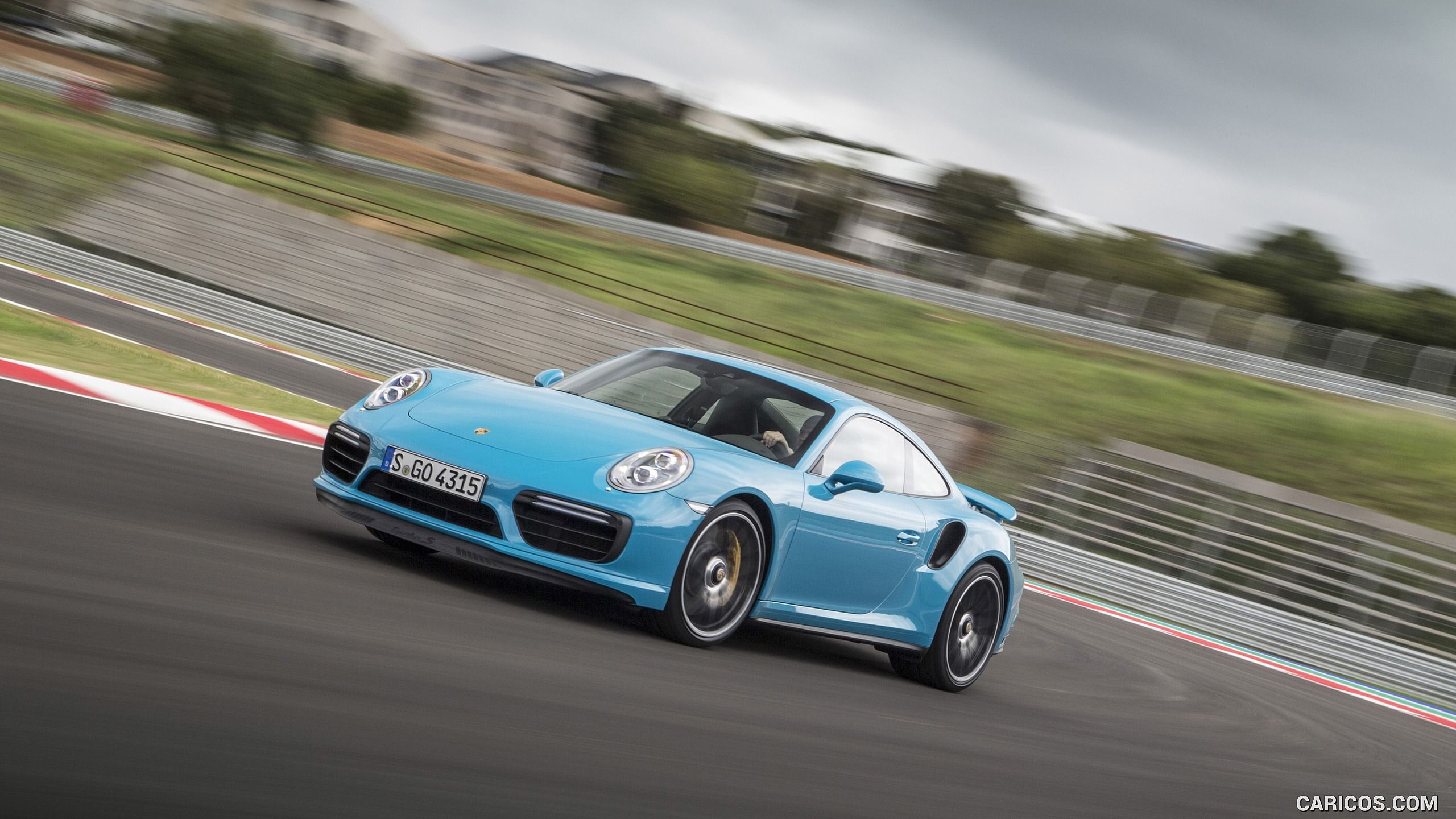2560x1440 Porsche 911 Turbo S Coupe (Color: Miami Blue)