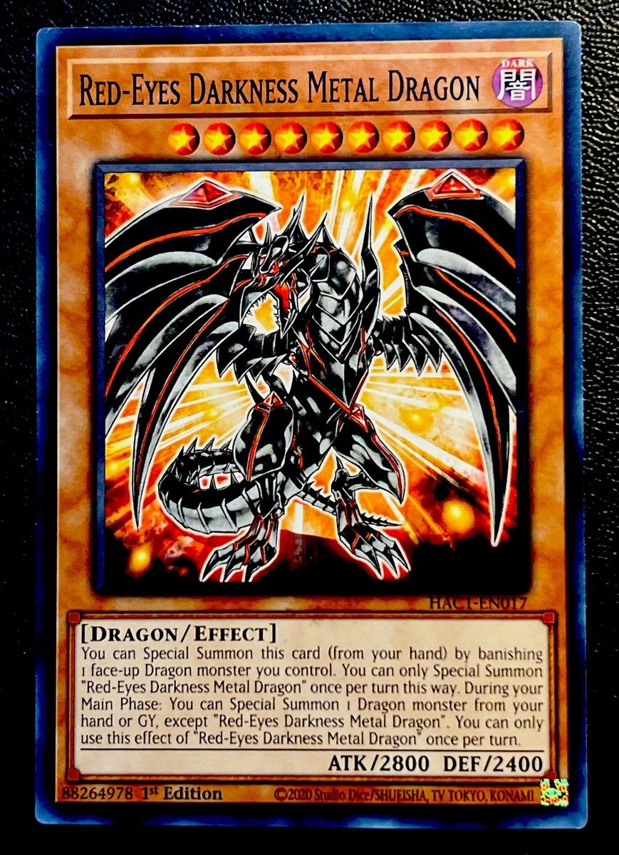 869x1200 Red Eyes Darkness Metal Dragon HAC1 EN017 NM 1st Edition Non Holo Yu Gi Oh Card!
