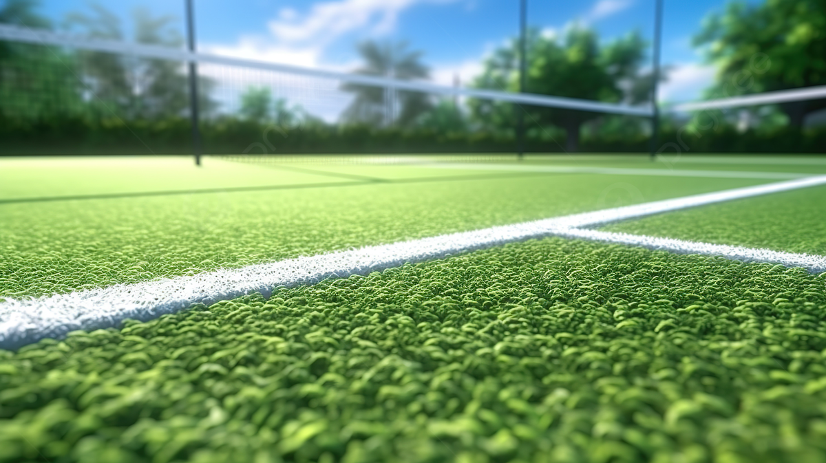 1200x673 3D Render Of A Tennis Court With White Markings And Net On Grass Surface, Tennis Court, Tennis Net, Tennis Background Background Image And Wallpaper for Free Download