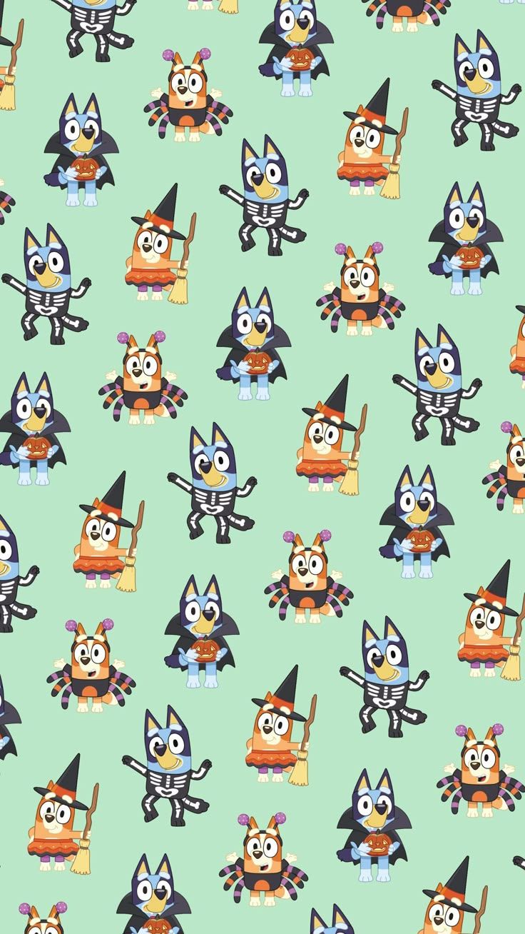 736x1308 Halloween Bluey and Bingo (Not My Artwork)
