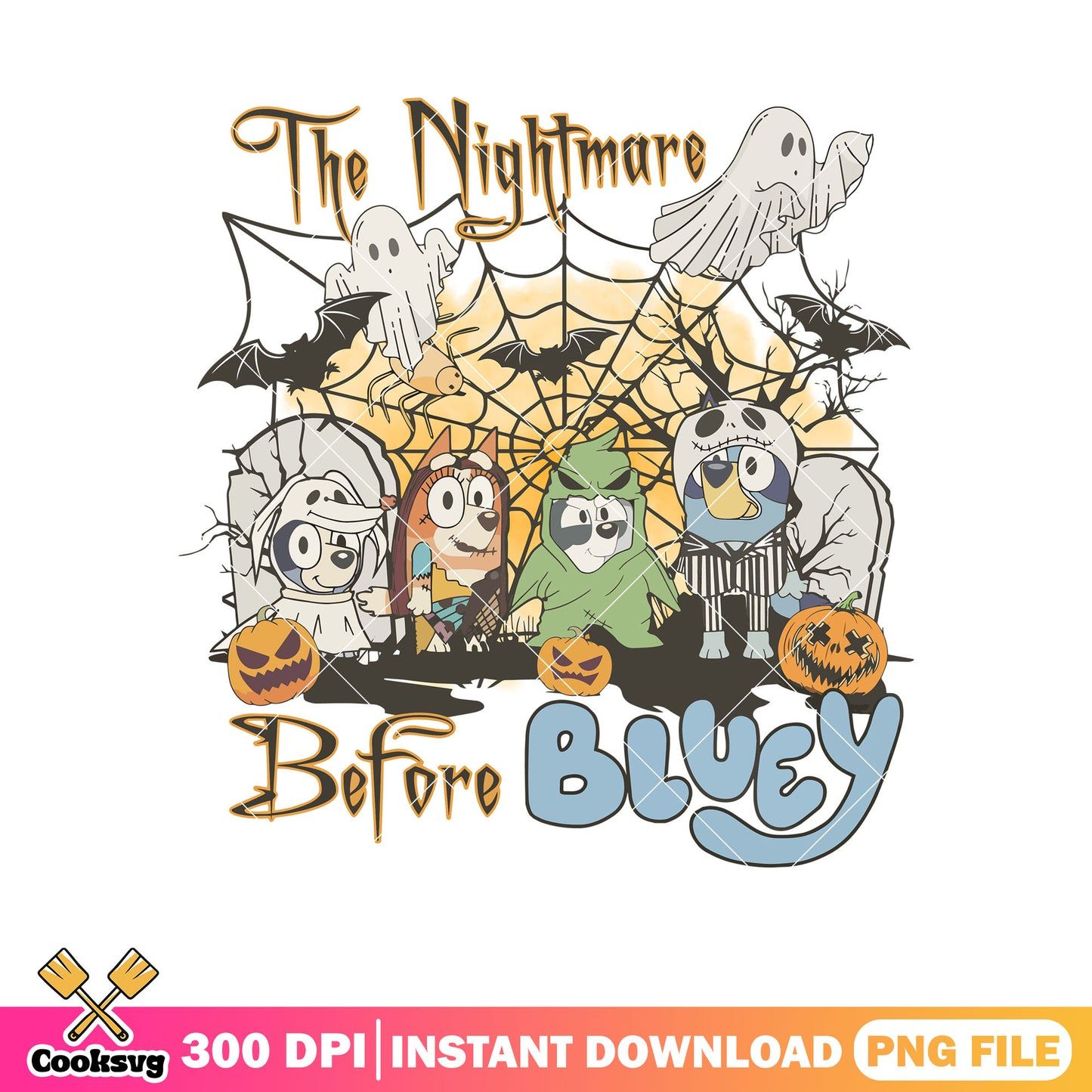 1445x1445 Image the nightmare before bluey png, bluey friends png, halloween out