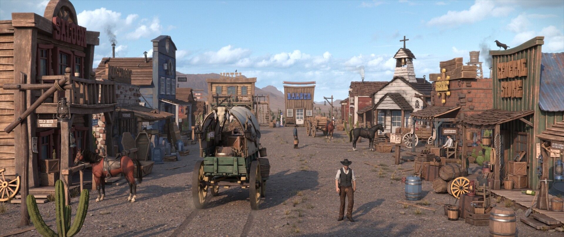 1920x808 Wild West Town