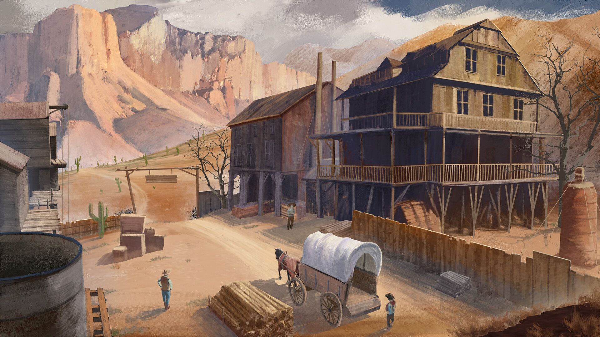 1920x1080 Miners' Village, wild west, concept part 3