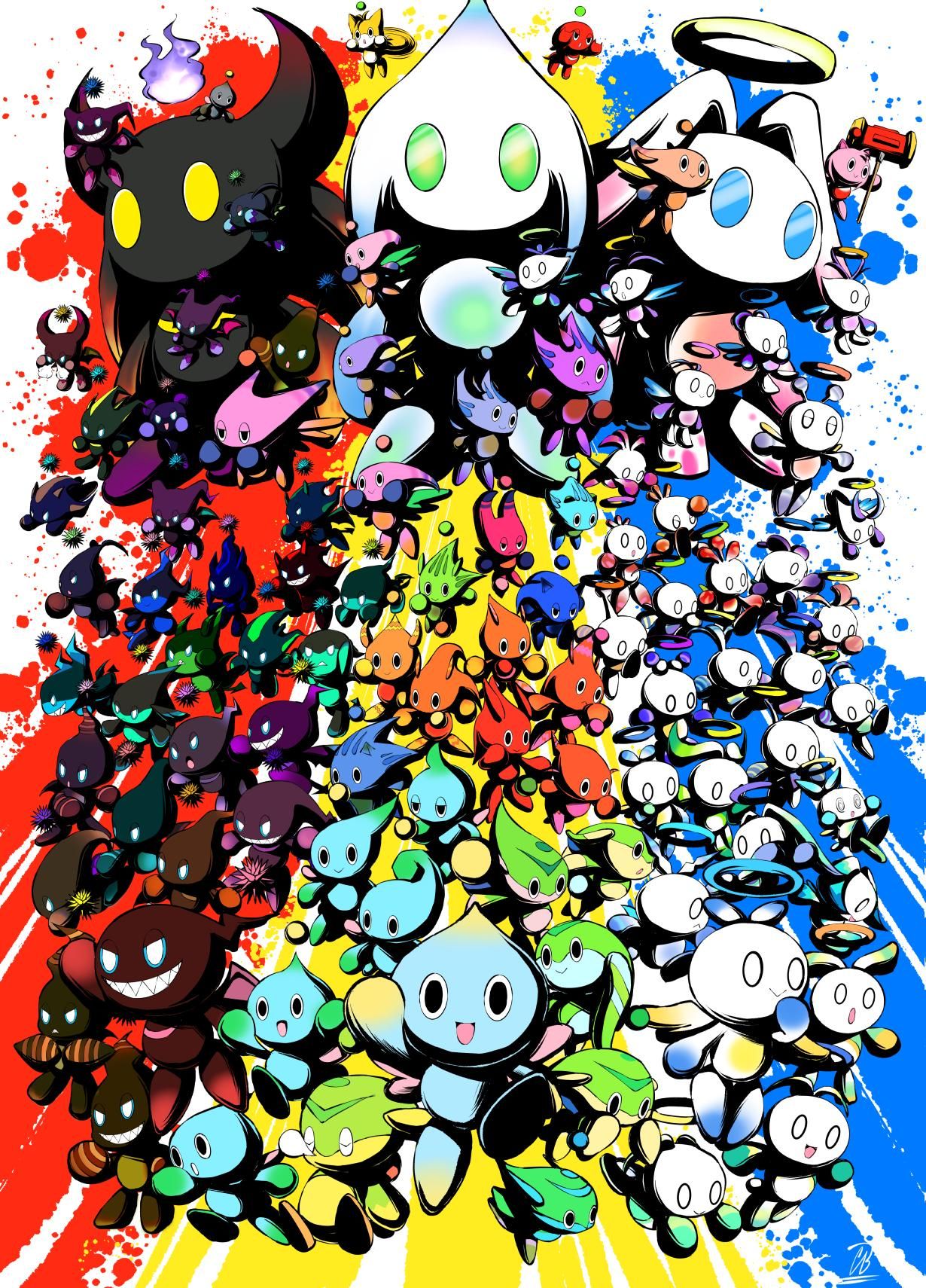 1230x1710 Chao Poster with all 97 Chao variations. Finally finished this after putting it off for so long