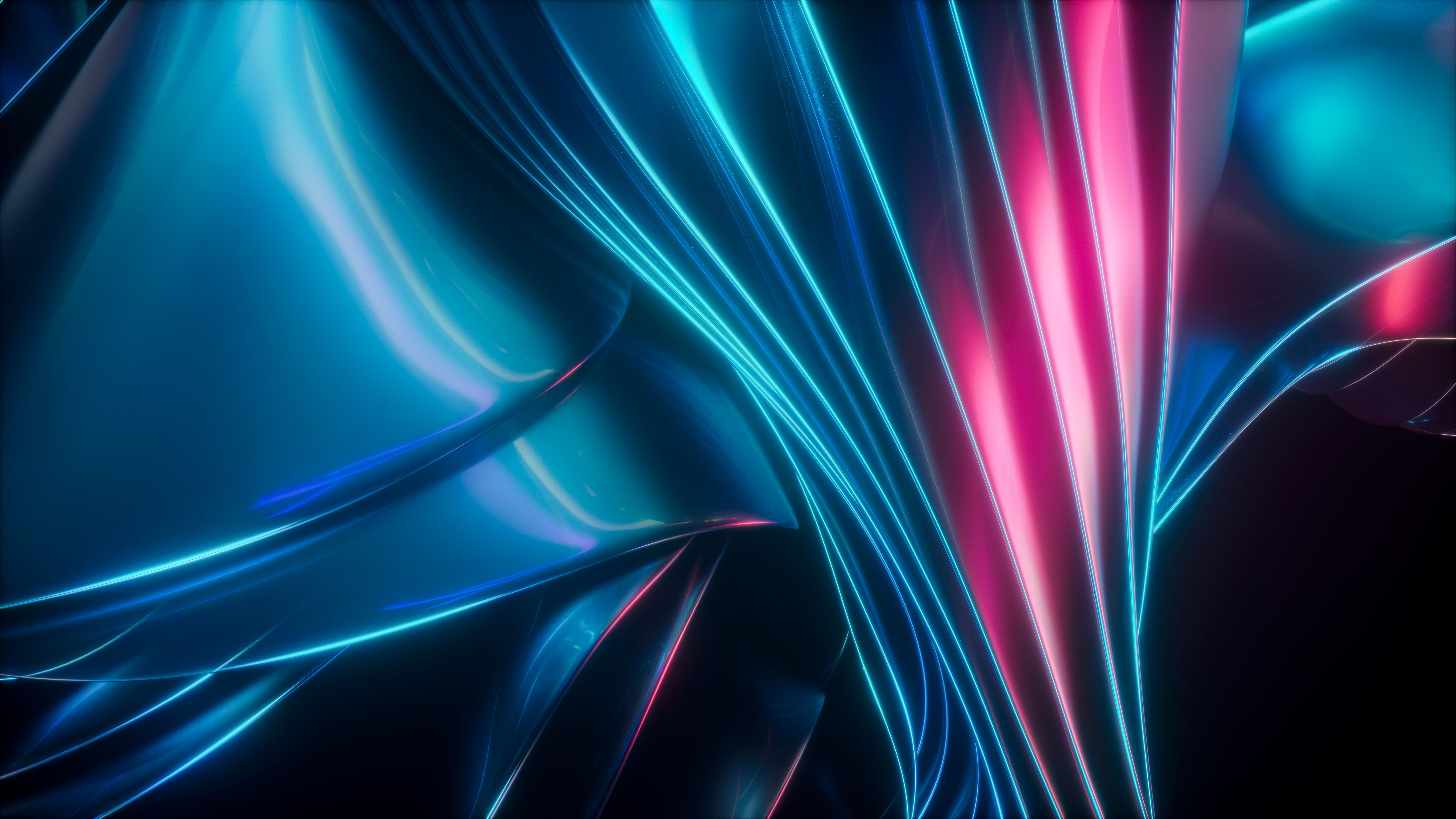 7680x4320 Futuristic Wallpaper 4K, Blue abstract, Light trails