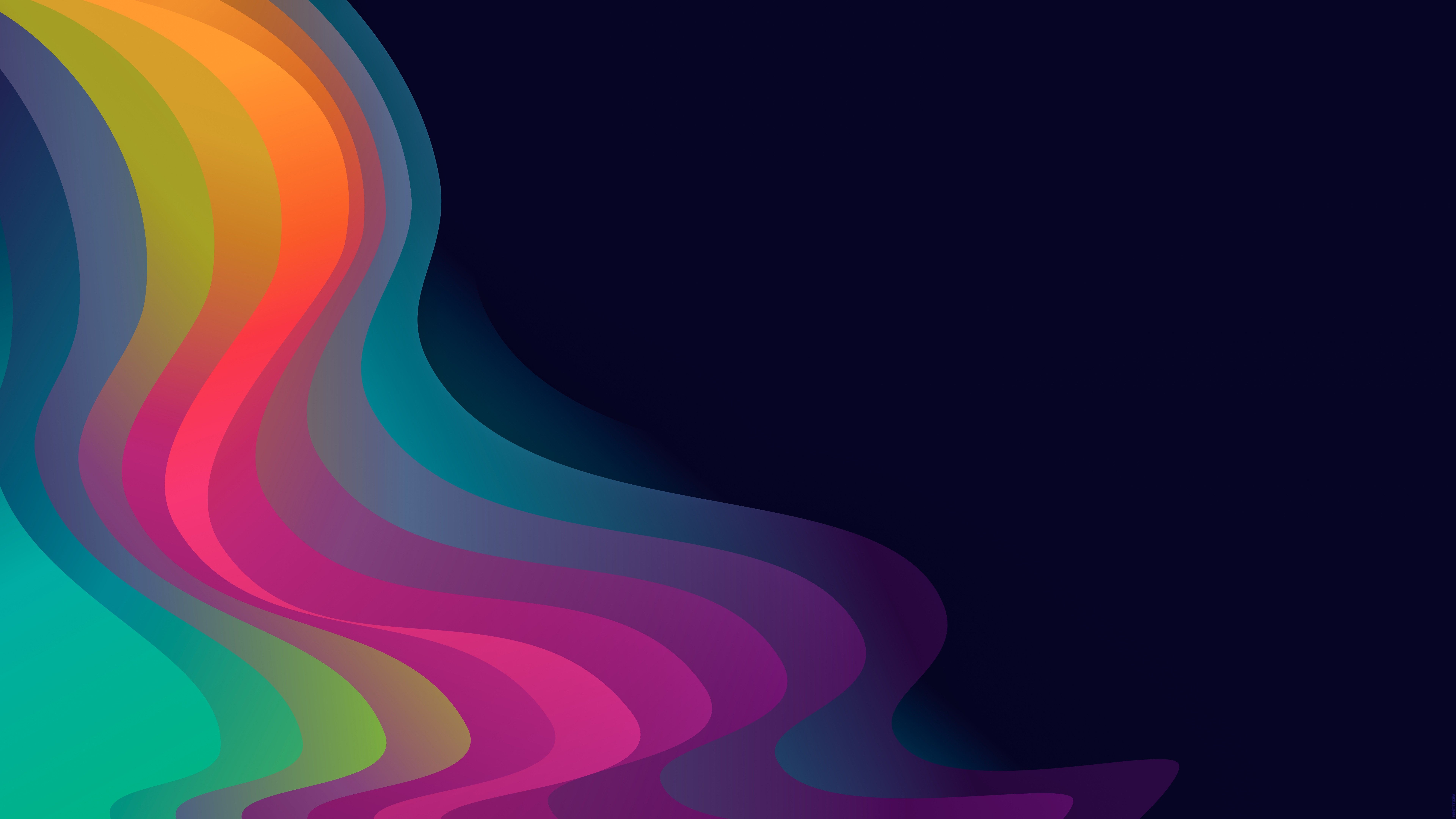 7680x4320 Colorful Slow Motion Wavy Lines Abstraction 4K 8K HD Abstract Wallpaper