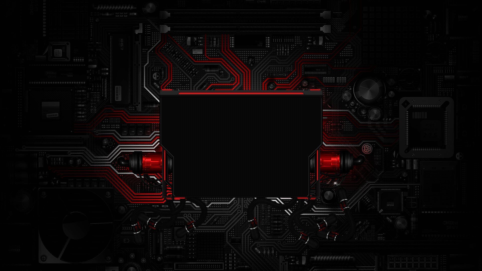 1920x1080 Red Tech Wallpaper
