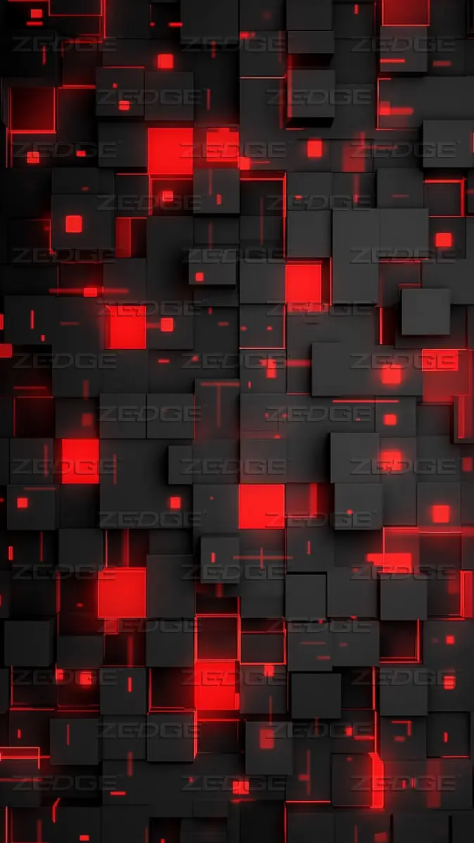 674x1198 Neon Red Cyber Grid