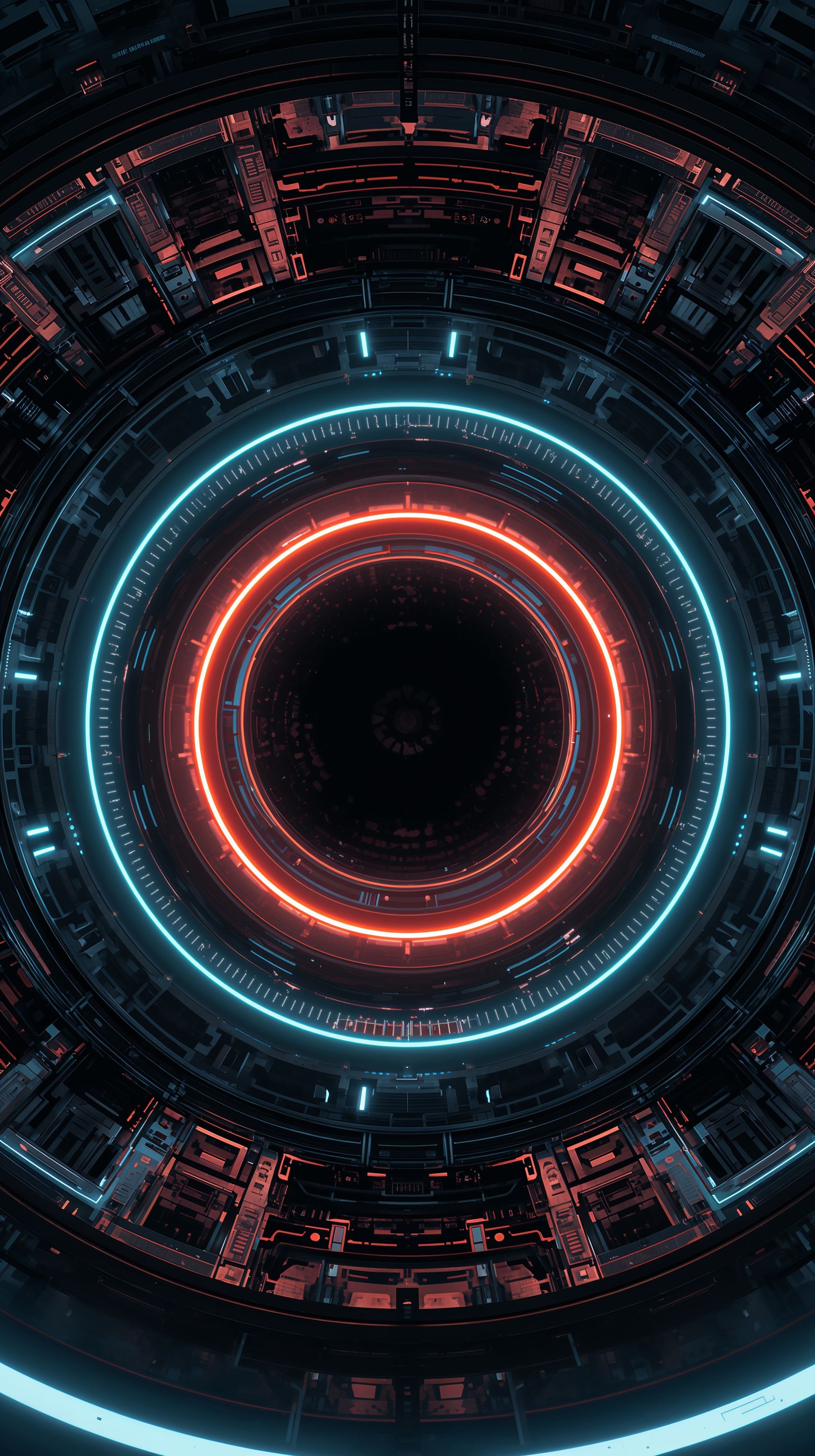 1792x3200 Free Black Cyberpunk Wallpaper (Futuristic Neon)