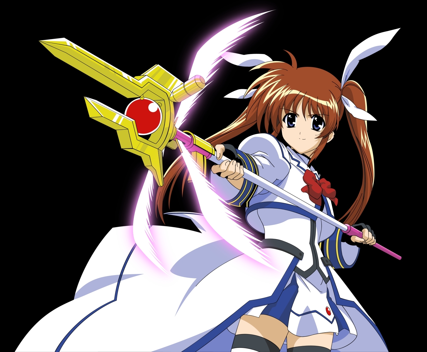 1457x1200 mahou shoujo lyrical nanoha, girl, guns Wallpaper, HD Anime 4K Wallpaper, Image and Background